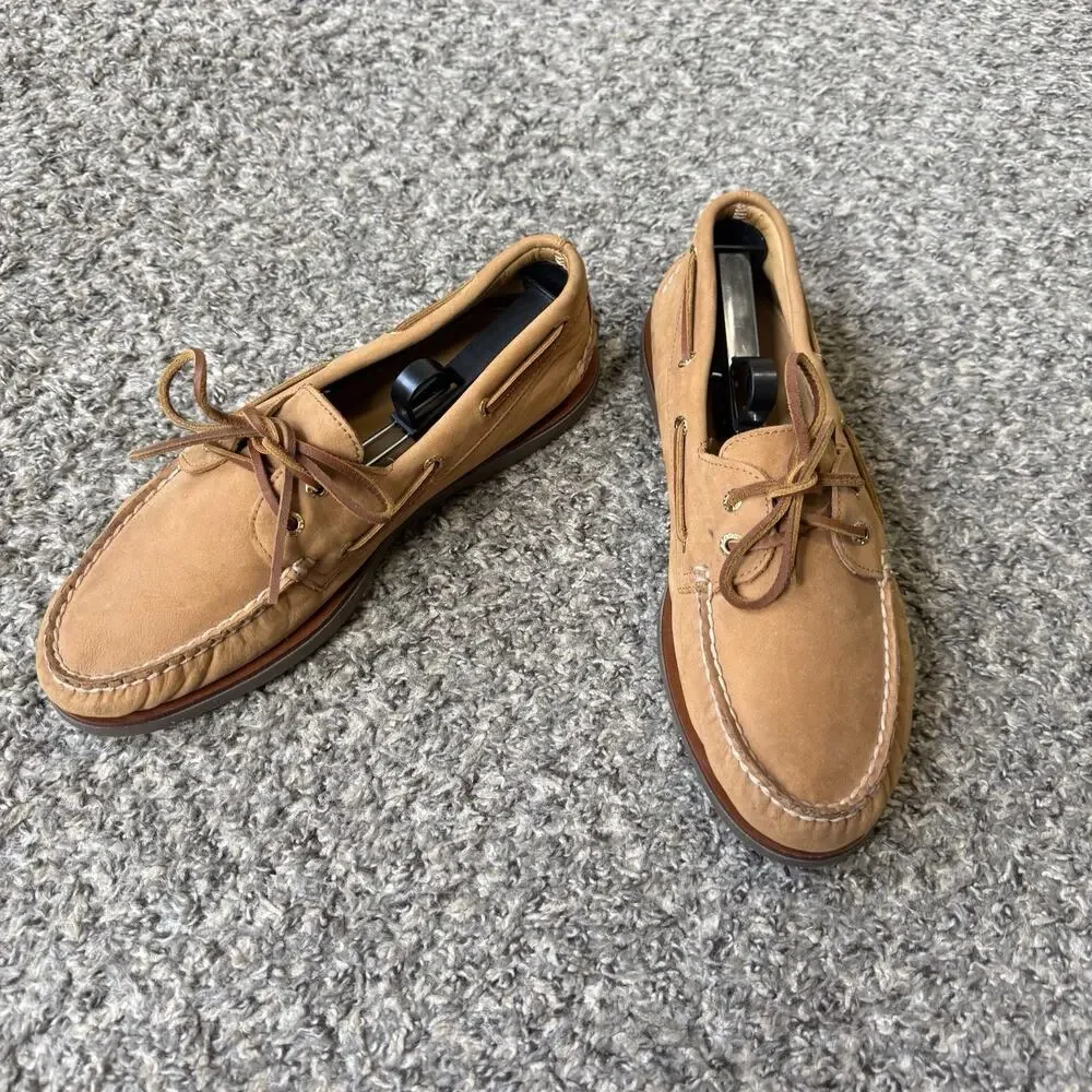 Sperry Men’s Gold Cup 2 Eye Tan Brown Leather Boat Shoes Size 10.5